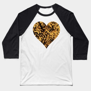 Leopard pattern in heart shape Baseball T-Shirt